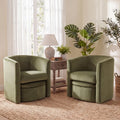 Kyah Upholstered Barrel Chair with Ottoman (Set of 2)