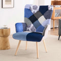 Heidegard Floral Accent Chair Modern High Back Arm Chair, Colorful Patchwork Reading Chairs for Bedroom