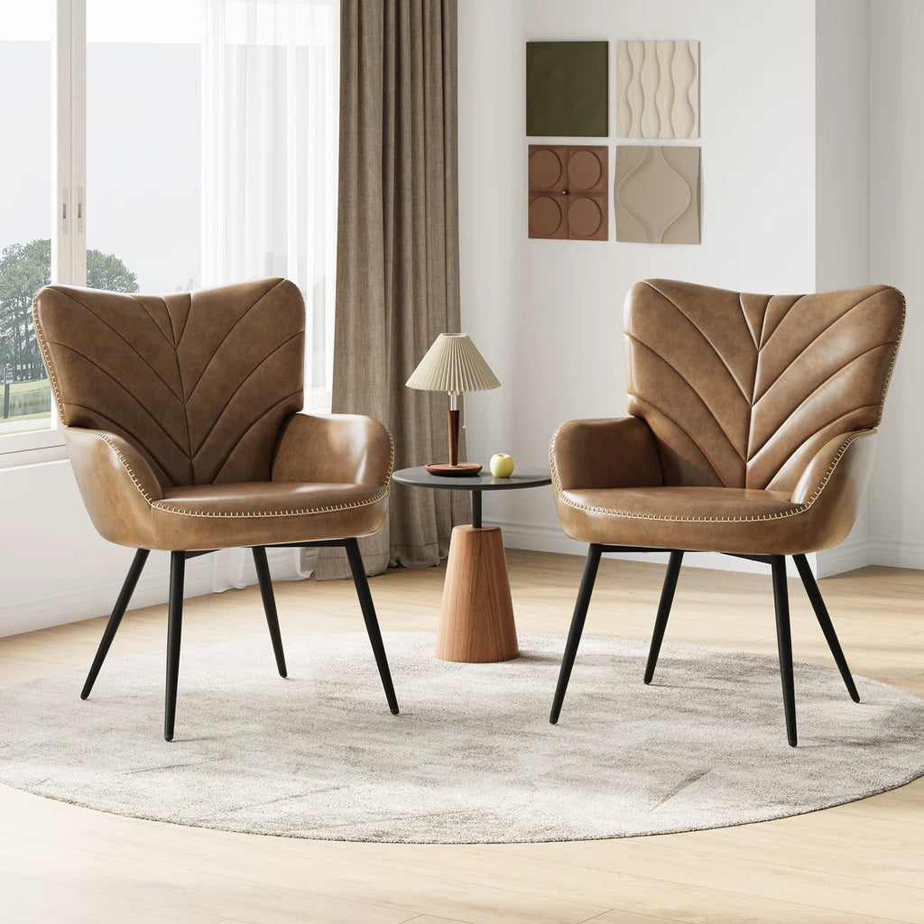 Modren Upholstered Dining Side Chair with Metal Legs
