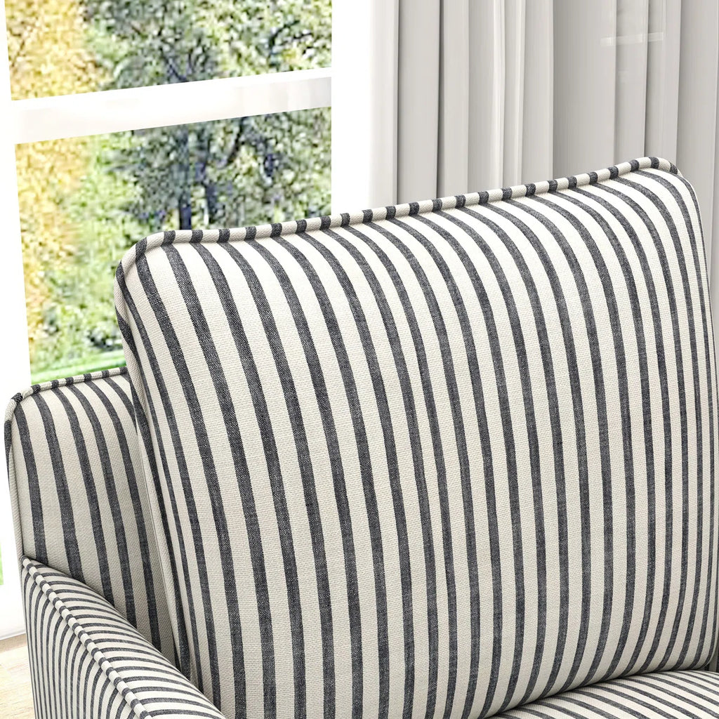 Romines 29.7" W Modern Soft Stripe Upholstered Swivel Barrel Chair with Removable Cushion (Set of 2)