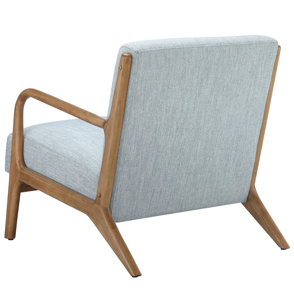 Novak Upholstered Mid-Century Armchair with Wood Arms and Frame (Set of 2)